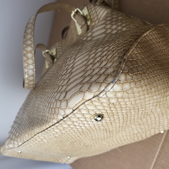 Steven by Steve Madden Snakeskin Zip Front Buckle Large Tote - Picture 8 of 12